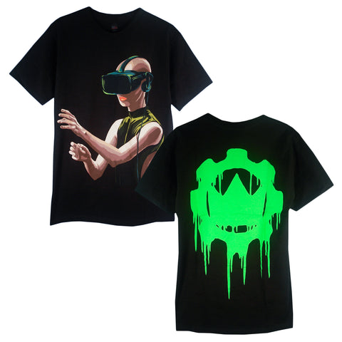 VR Tee - Black t shirt front and back